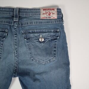 True Religion Blue Jeans Size 31 Slim Straight with Horseshoe Pockets Y2K